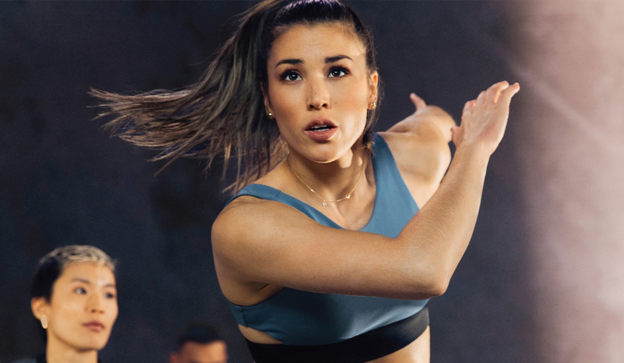 A GoodLife Fitness member participates in a HIIT class.