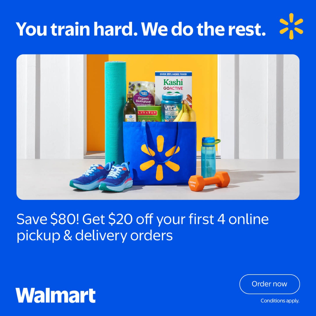 You train hard. We do the rest. GoodLife Members can Save $80! Get $20 off your first 4 online pickup and delivery orders. Conditions apply. Tap to order now!